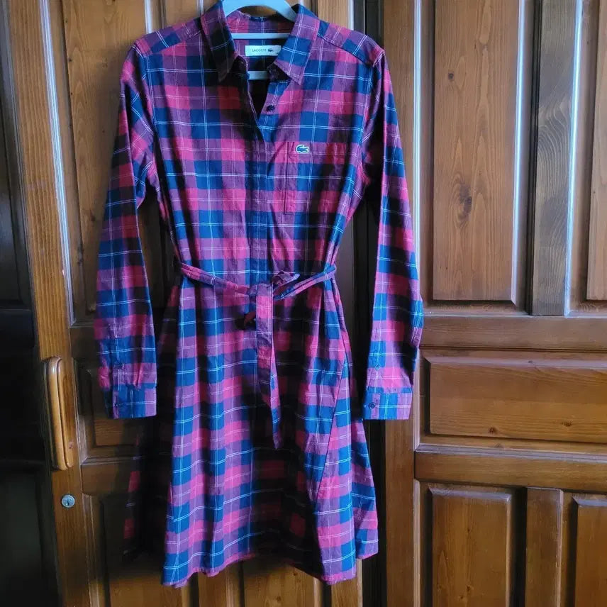 [BUNJANG] Lacoste Checkered Shirt Dress / 라코스테 체크 셔츠 원피스