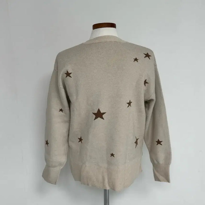 [BUNJANG] Unspecified Star Pattern Knit Sweater / 별 패턴 니트 스웨터 베이지 66