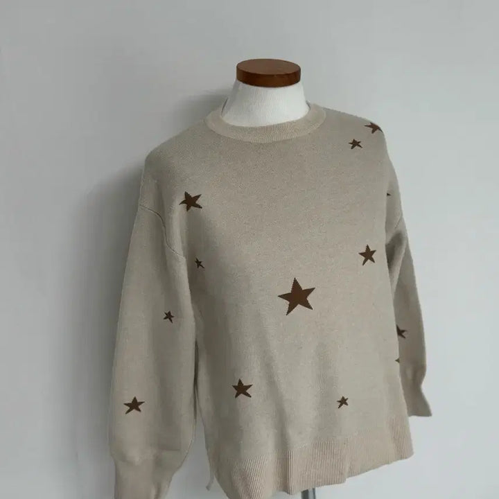 [BUNJANG] Unspecified Star Pattern Knit Sweater / 별 패턴 니트 스웨터 베이지 66