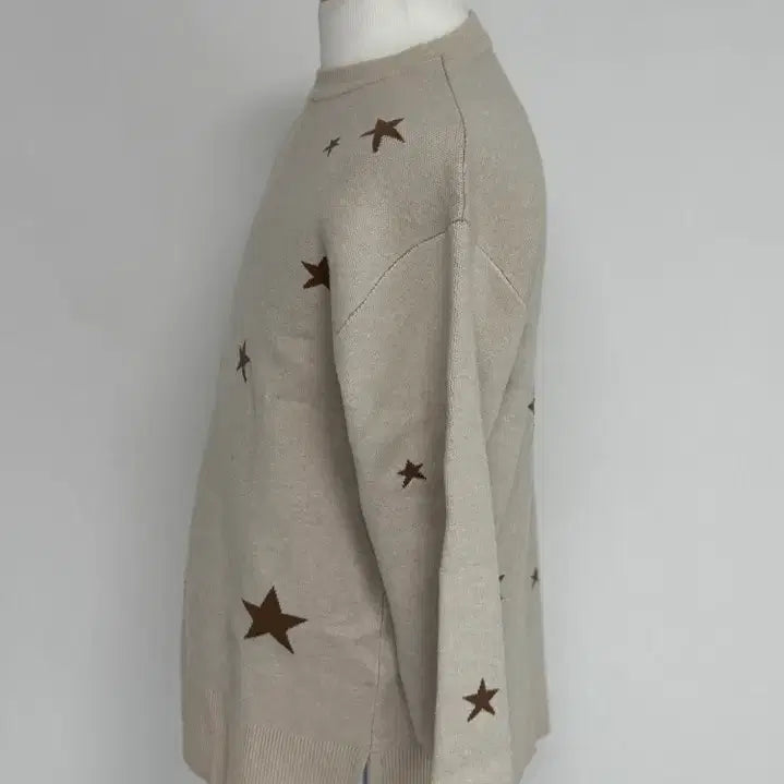 [BUNJANG] Unspecified Star Pattern Knit Sweater / 별 패턴 니트 스웨터 베이지 66