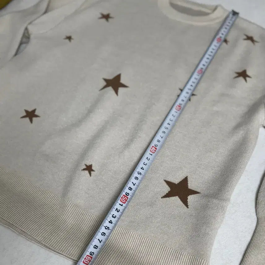 [BUNJANG] Unspecified Star Pattern Knit Sweater / 별 패턴 니트 스웨터 베이지 66