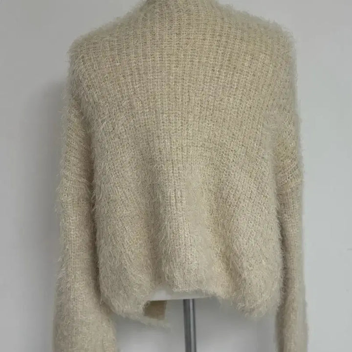 [BUNJANG] Ivory Fur Knit Cardigan / 아이보리 퍼 니트 가디건