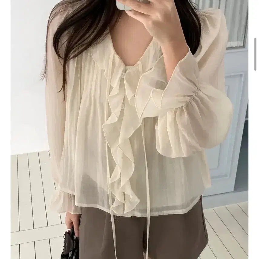 [BUNJANG] Ruffle Frill Blouse / 러플 프릴 블라우스
