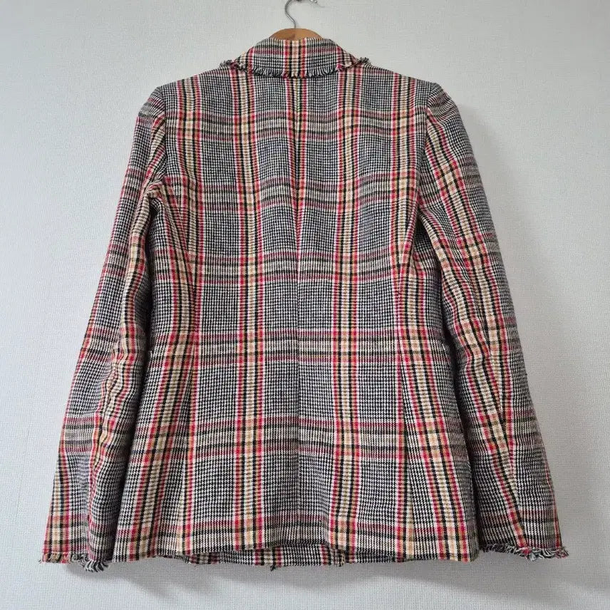 [BUNJANG] Sisley Linen Check Double-Button Jacket (Size 55) / [시슬리]린넨 체크 더블버튼 자켓(55사이즈)