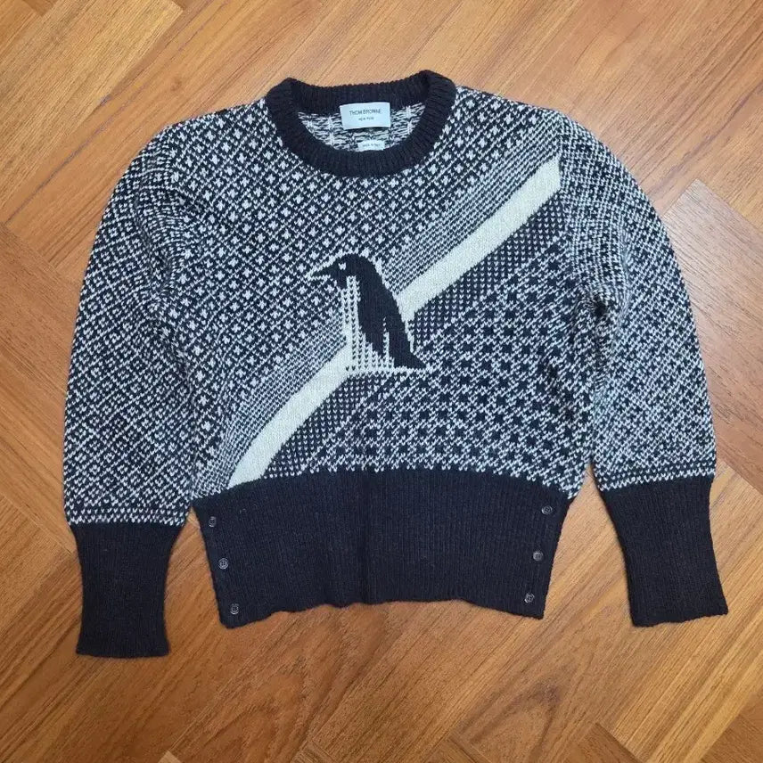 [BUNJANG] Thom Browne Penguin Knit Sweater / 톰브라운 펭귄 니트 블랙/화이트
