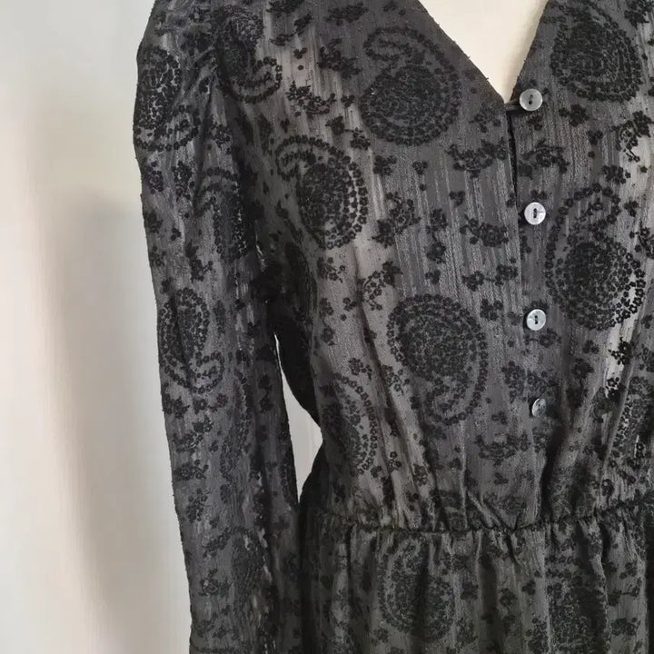 [BUNJANG] Paisley See-Through Mini Dress / 페이즐리 시스루 미니 원피스