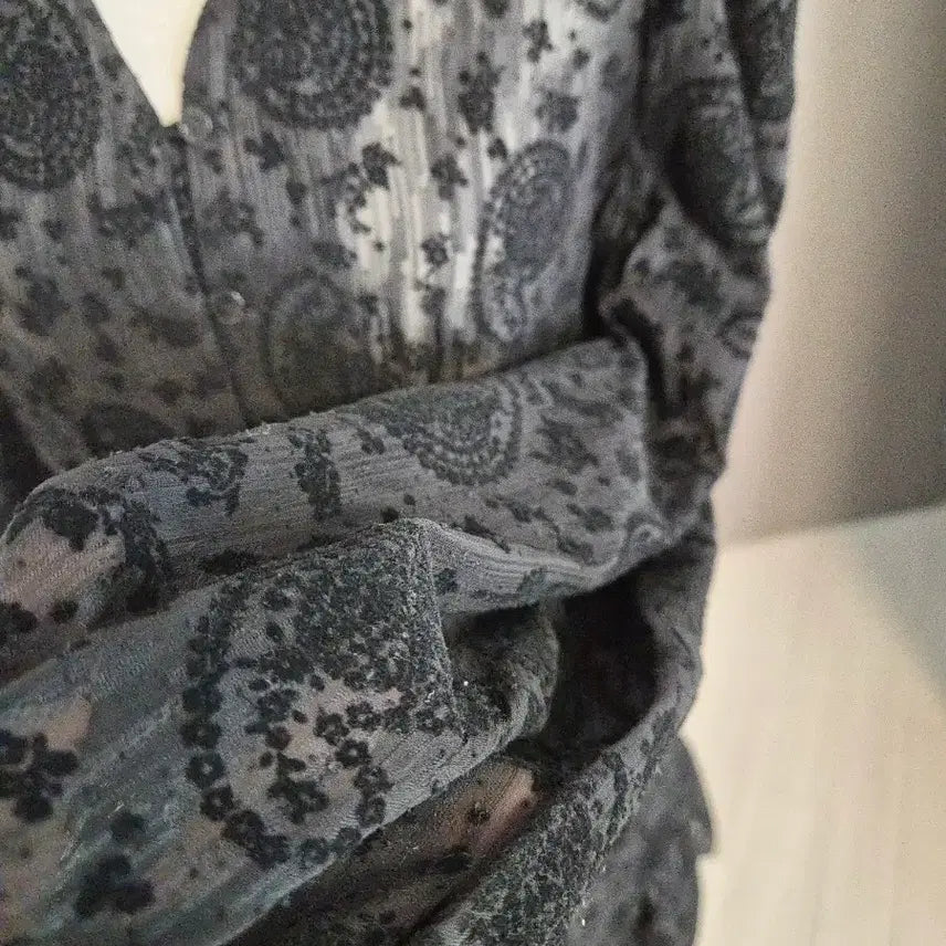 [BUNJANG] Paisley See-Through Mini Dress / 페이즐리 시스루 미니 원피스