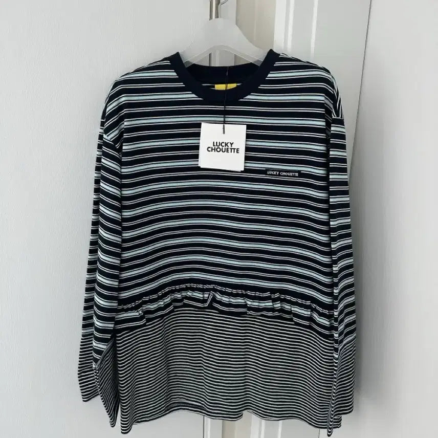[BUNJANG] Lucky Chouette Stripe Mix Loose-fit Stripe T-shirt / 럭키슈에뜨 Stripe Mix Loose-fit 스트라이프 티셔츠 M