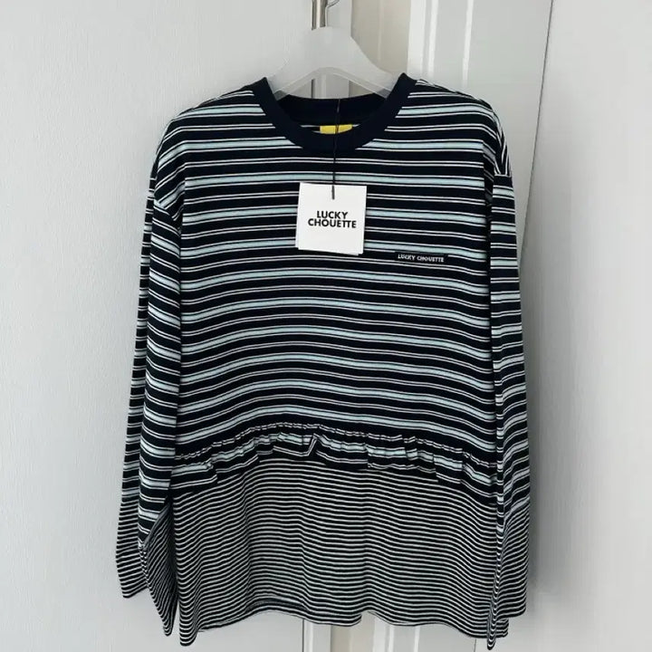 [BUNJANG] Lucky Chouette Stripe Mix Loose-fit Stripe T-shirt / 럭키슈에뜨 Stripe Mix Loose-fit 스트라이프 티셔츠 M