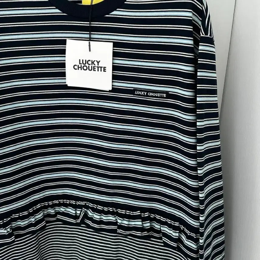 [BUNJANG] Lucky Chouette Stripe Mix Loose-fit Stripe T-shirt / 럭키슈에뜨 Stripe Mix Loose-fit 스트라이프 티셔츠 M