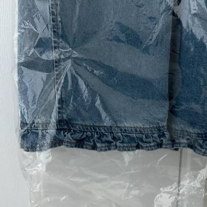 [BUNJANG] Lucky Chouette Frill Denim Long Skirt / 럭키슈에뜨 프릴포인트 데님 롱 스커트 S 새상품