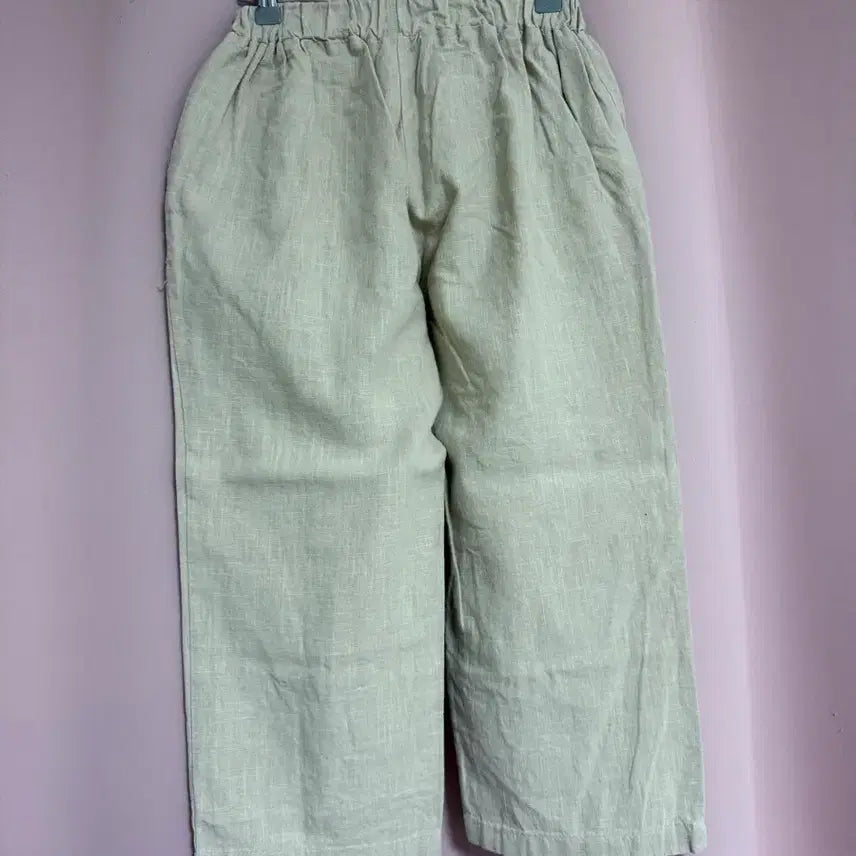[BUNJANG] Beige Linen Wide Banding Pants / 베이지 린넨 와이드 밴딩 팬츠