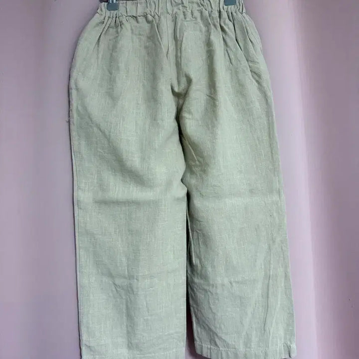 [BUNJANG] Beige Linen Wide Banding Pants / 베이지 린넨 와이드 밴딩 팬츠