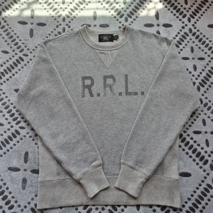 [SOLD OUT] rrl 더블알엘 로고 크루넥 플리스 스웻 맨투맨 그레이