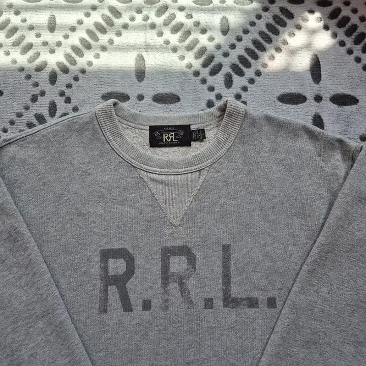 [SOLD OUT] rrl 더블알엘 로고 크루넥 플리스 스웻 맨투맨 그레이
