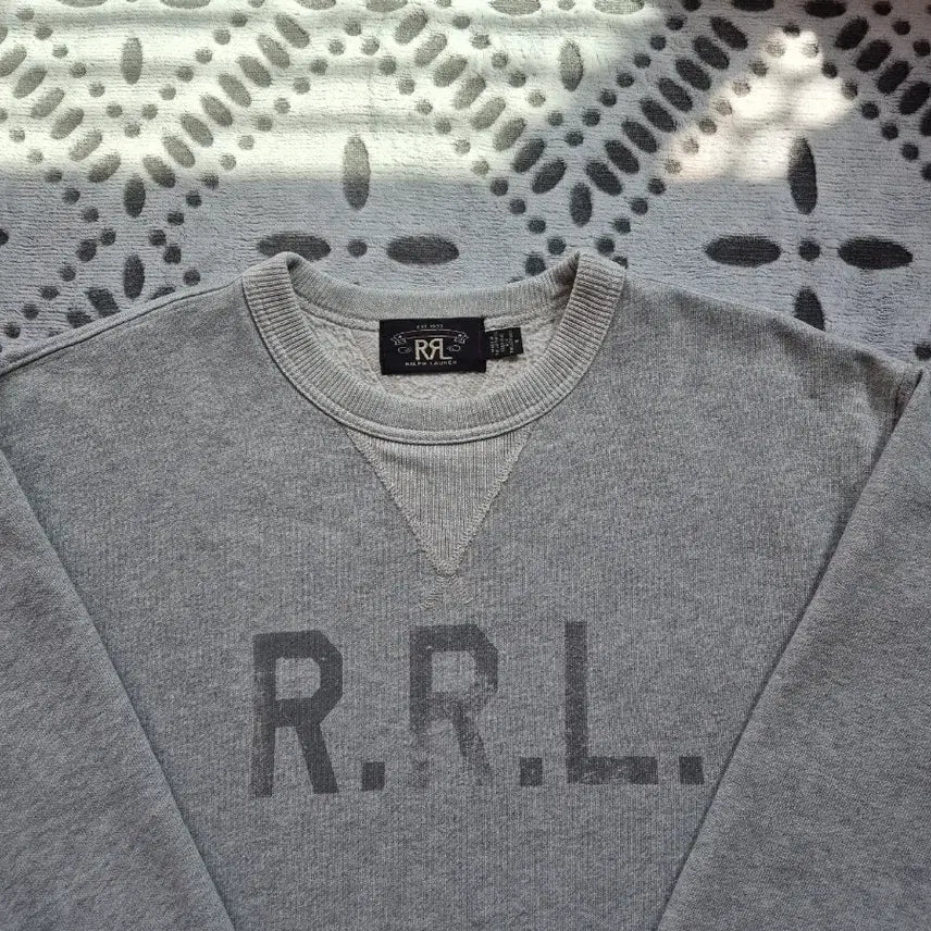 [SOLD OUT] rrl 더블알엘 로고 크루넥 플리스 스웻 맨투맨 그레이