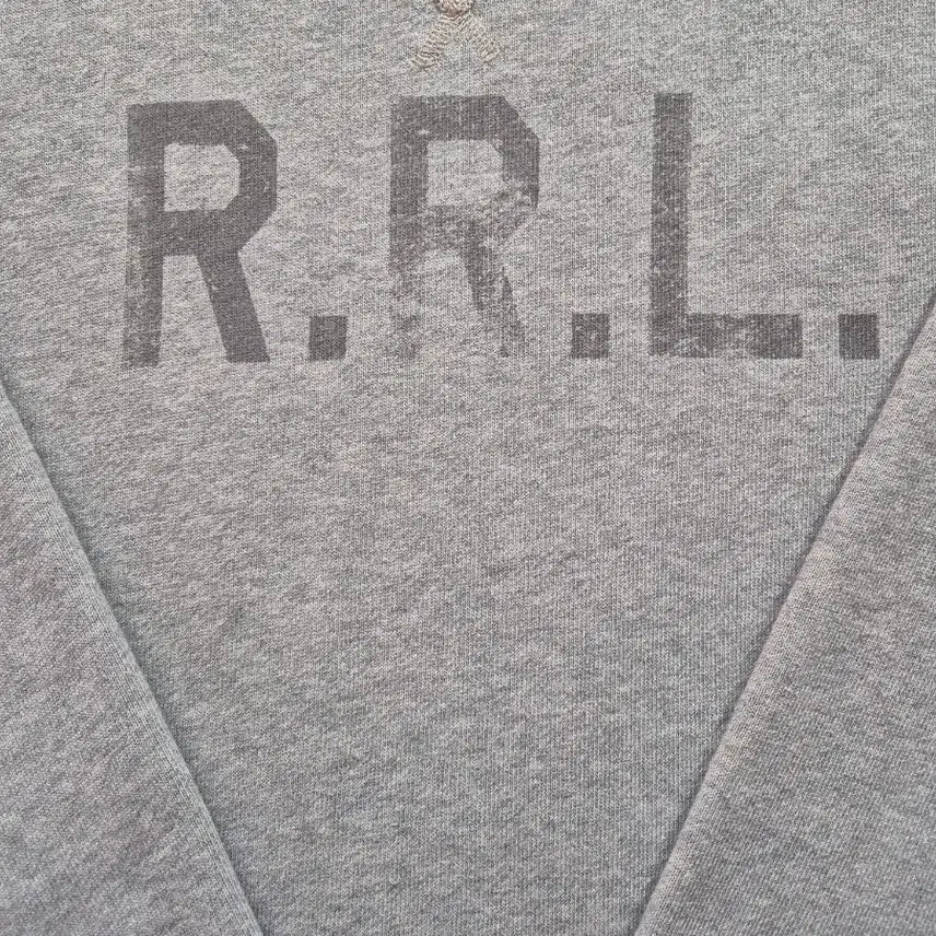 [SOLD OUT] rrl 더블알엘 로고 크루넥 플리스 스웻 맨투맨 그레이