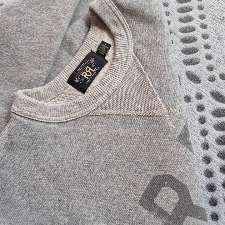 [SOLD OUT] rrl 더블알엘 로고 크루넥 플리스 스웻 맨투맨 그레이