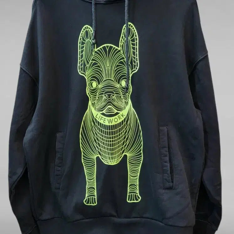 [BUNJANG] LifeWork Black Hoodie L / 라이프워크 블랙 후드티 L [필독]