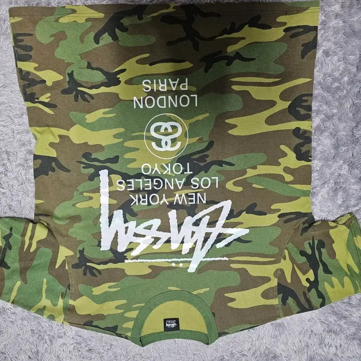 [BUNJANG] Stussy Stock Camo T-Shirt White L / 스투시 스탁 카모 티셔츠 화이트 L 무배