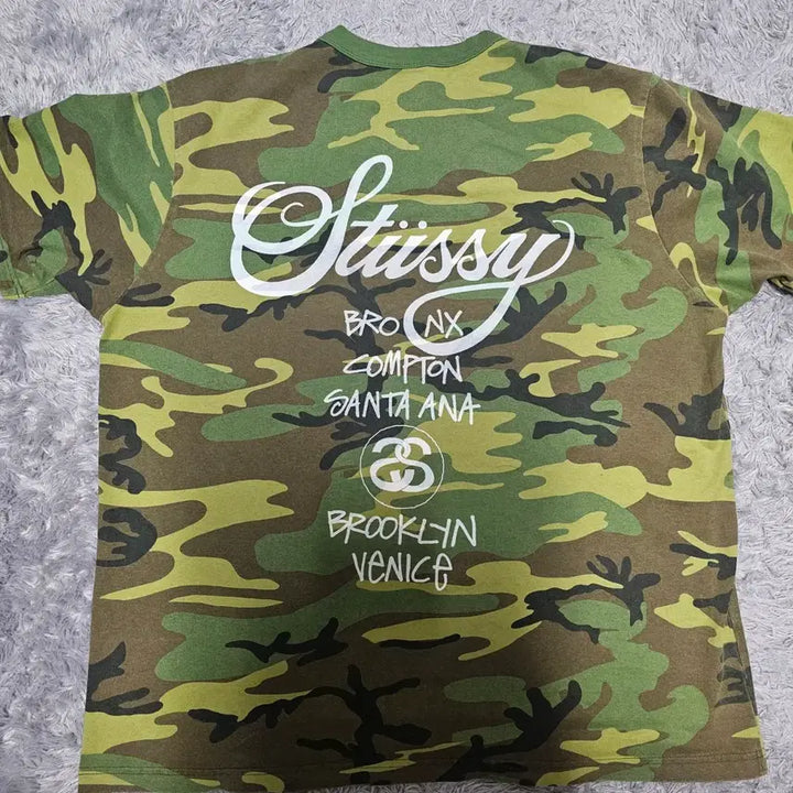 [BUNJANG] Stussy Stock Camo T-Shirt White L / 스투시 스탁 카모 티셔츠 화이트 L 무배