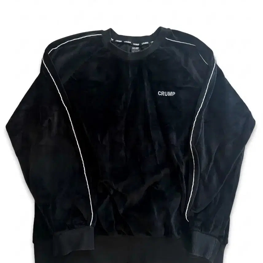 [BUNJANG] CRUMP Velour Oversized Sweatshirt Black / CRUMP Velour Oversized Sweatshirt Black