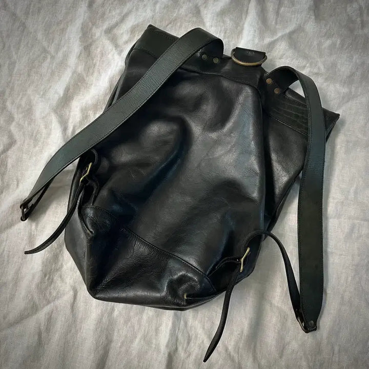 [BUNJANG] Vasco Dark Olive Leather Backpack / 바스코 vasco 다크올리브 레더 백팩