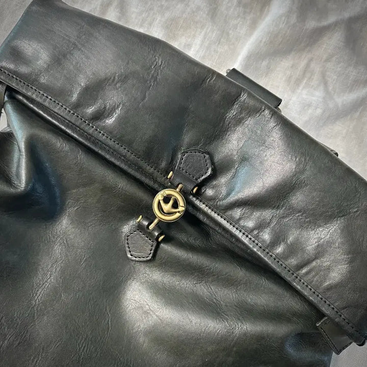 [BUNJANG] Vasco Dark Olive Leather Backpack / 바스코 vasco 다크올리브 레더 백팩