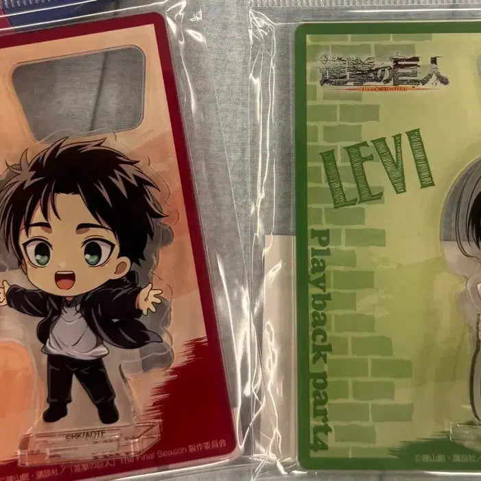 [BUNJANG] Attack on Titan Eren &amp; Levi SD Acrylic Stand Bundle Set / 진격의거인 에렌 리바이 sd아크릴 일괄