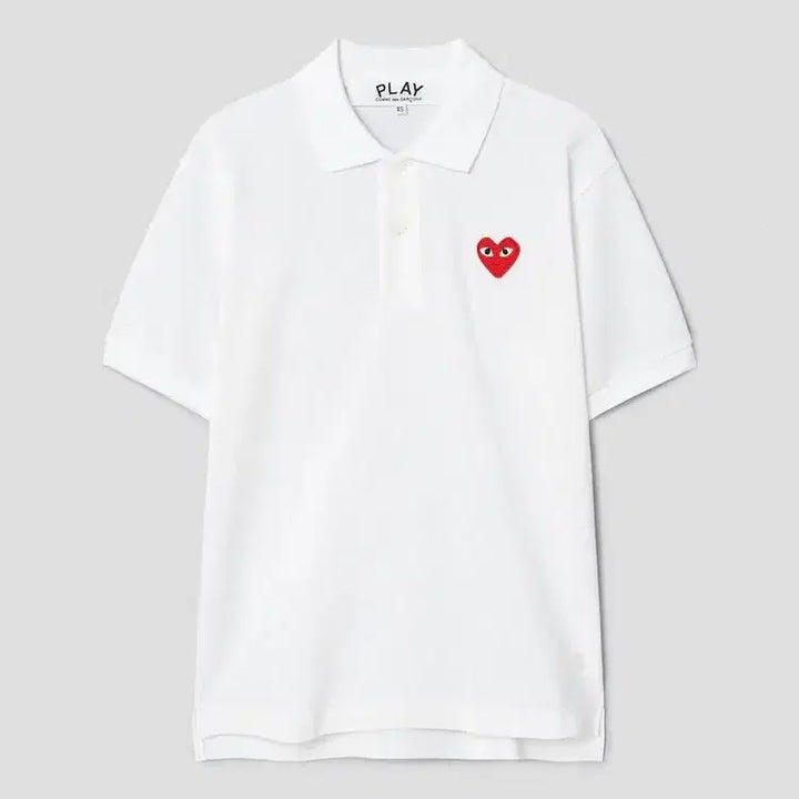 [SOLD OUT] 백화점 여성용) 꼼데가르송 레드와펜 화이트 반팔 폴로티 S