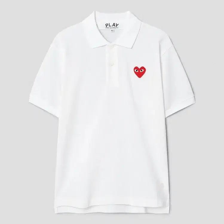 [SOLD OUT] 백화점 여성용) 꼼데가르송 레드와펜 화이트 반팔 폴로티 S