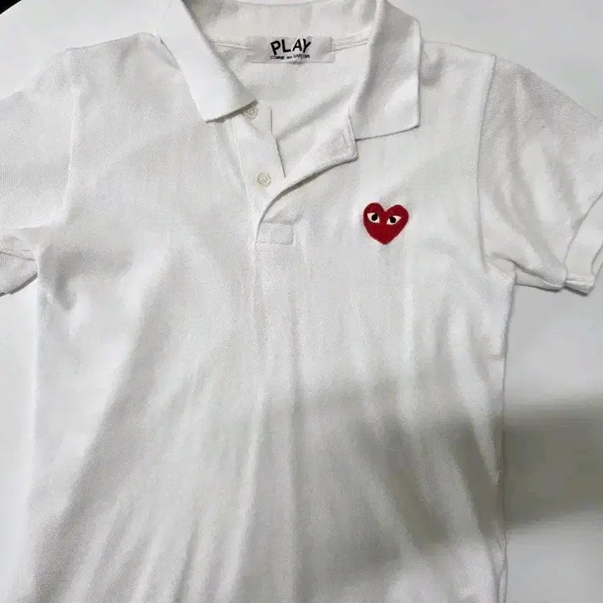 [SOLD OUT] 백화점 여성용) 꼼데가르송 레드와펜 화이트 반팔 폴로티 S
