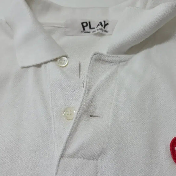 [SOLD OUT] 백화점 여성용) 꼼데가르송 레드와펜 화이트 반팔 폴로티 S