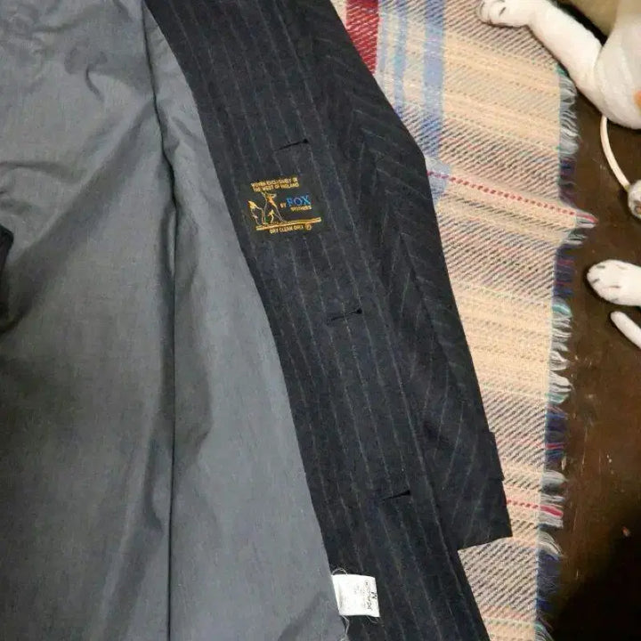 [BUNJANG] Fox Brothers Striped Balmacaan Coat / 폭스 브라더스 스트라이프 발마칸 코트