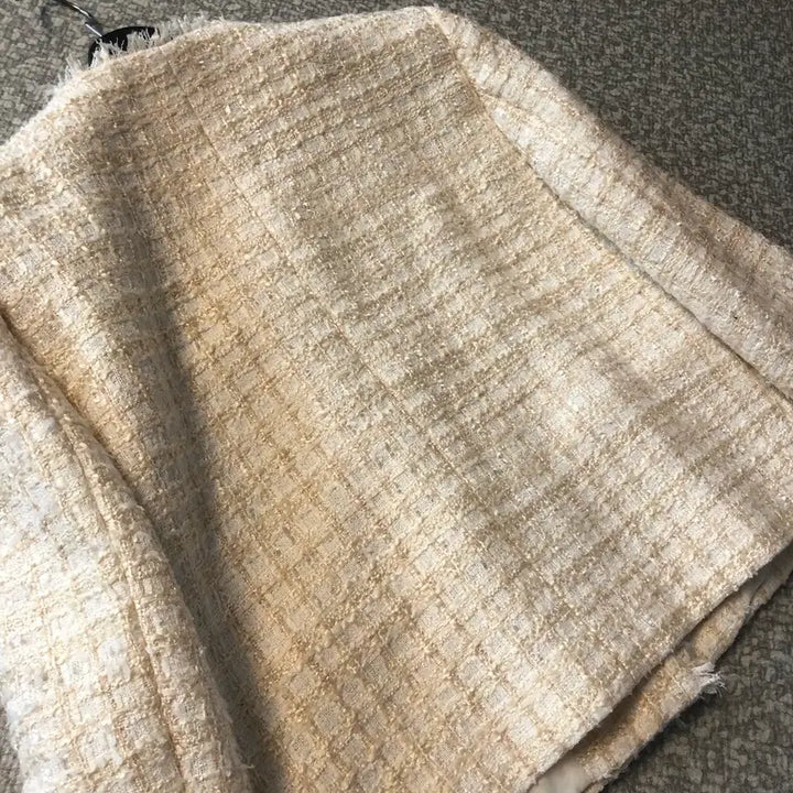 [BUNJANG] Ivory Tweed Jacket / 라운드 노카라 트위드 자켓 올드머니룩 출근룩 아이보리 크림