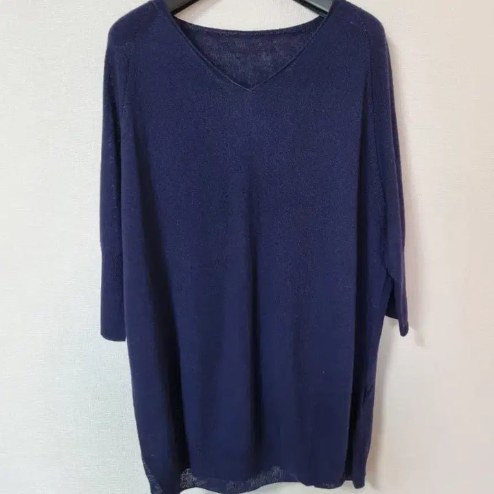 [BUNJANG] Holgament Linen-Rayon Blend V-Neck Knit Top / 홀가먼트 마.인견 5부 니트 77.88