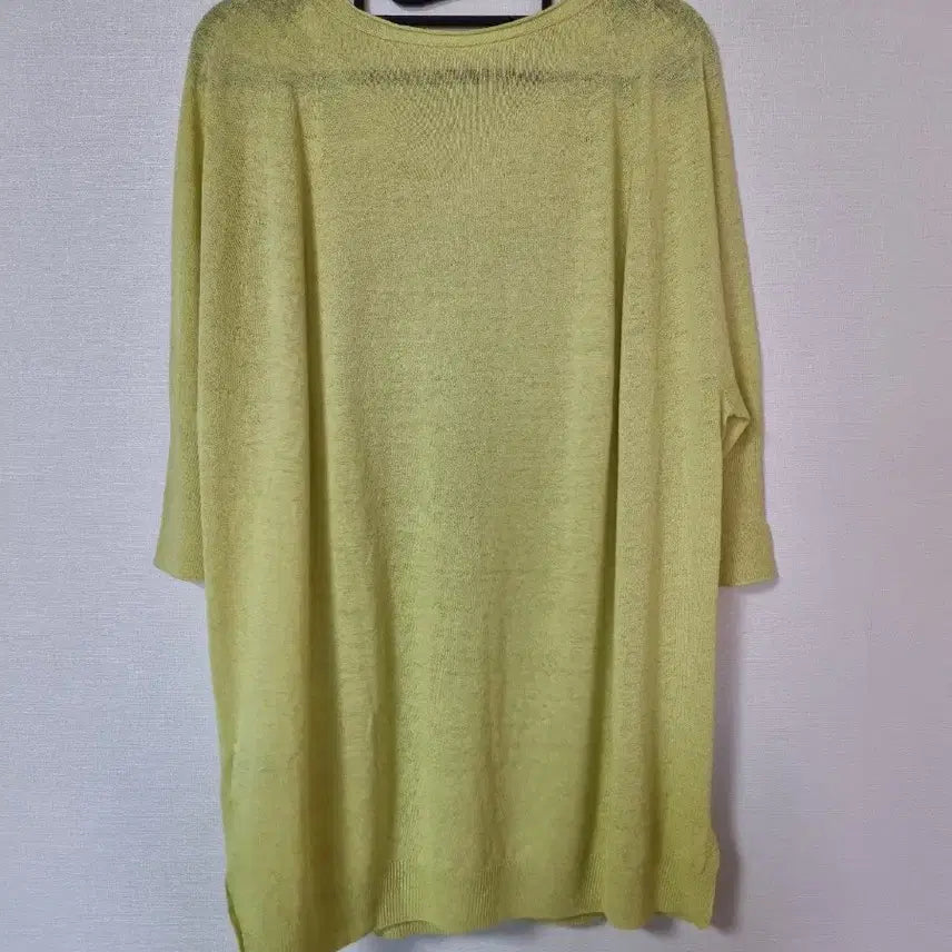 [BUNJANG] Holgament Linen-Rayon Blend V-Neck Knit Top / 홀가먼트 마.인견 5부 니트 77.88