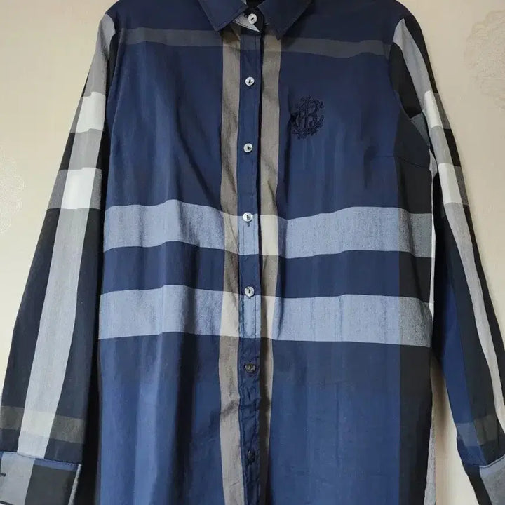 [BUNJANG] Navy Check Long-Sleeve Shirt / 체크 긴팔 남방 셔츠 네이비