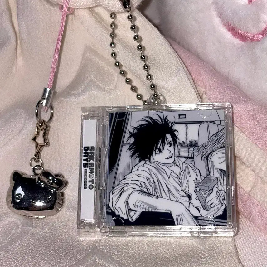 [BUNJANG] Sakamoto Days Nagumo Yoichi Double-Sided NFC Acrylic Keychain / [사카모토 데이즈] NFC 흑백 나구모 요이치 양면 아크릴 CD 키링