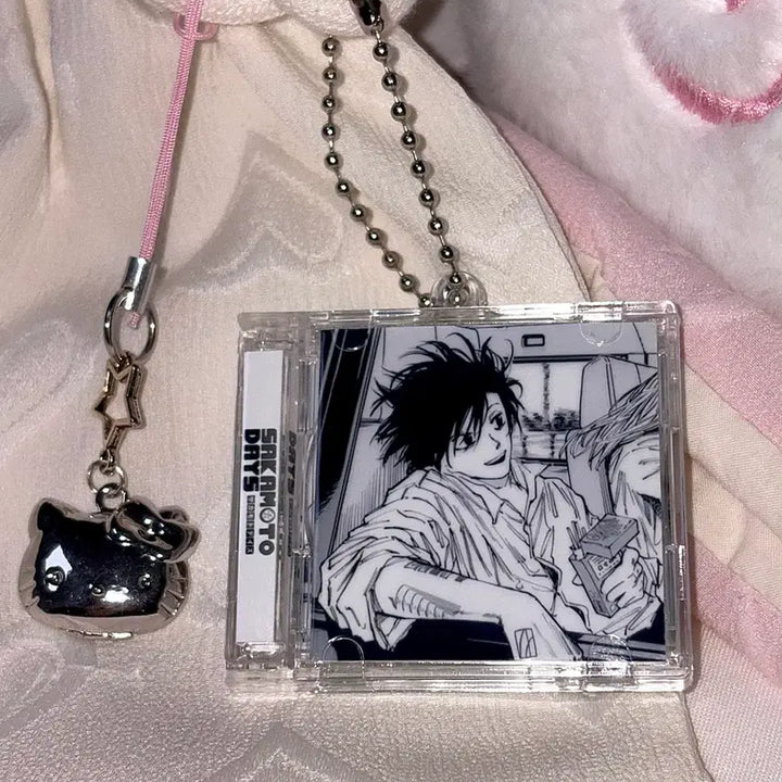 [BUNJANG] Sakamoto Days Nagumo Yoichi Double-Sided NFC Acrylic Keychain / [사카모토 데이즈] NFC 흑백 나구모 요이치 양면 아크릴 CD 키링