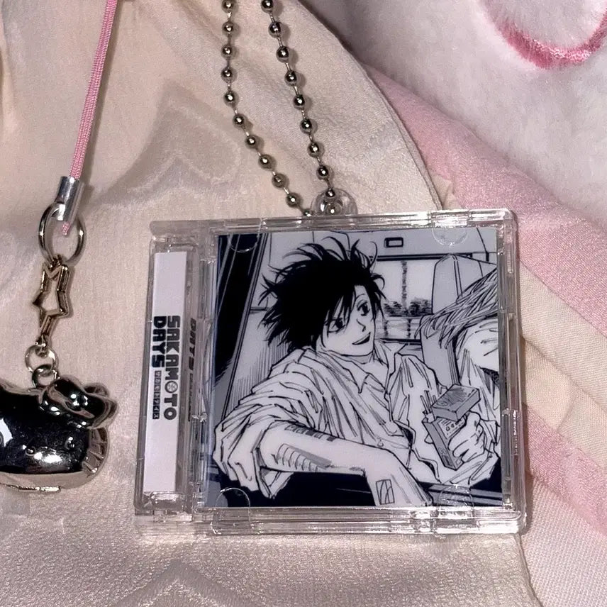 [BUNJANG] Sakamoto Days Nagumo Yoichi Double-Sided NFC Acrylic Keychain / [사카모토 데이즈] NFC 흑백 나구모 요이치 양면 아크릴 CD 키링