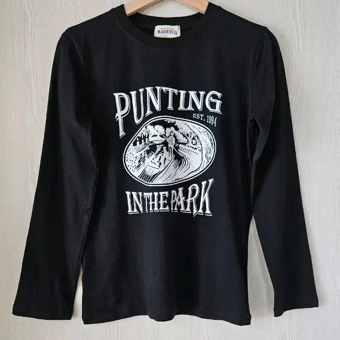 [BUNJANG] Magenta Black Long Sleeve T-shirt / Magenta 블랙티 새상품