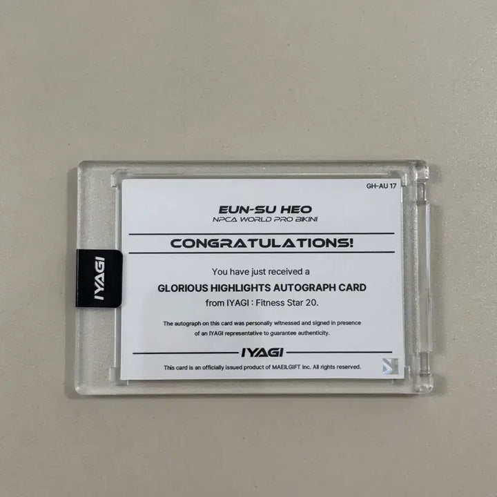[BUNJANG] Heo Eun-soo Autographed Limited Edition Card (1/99) / 피트니스 스타 허은수 친필 싸인 오토 99장 한정 (26번)