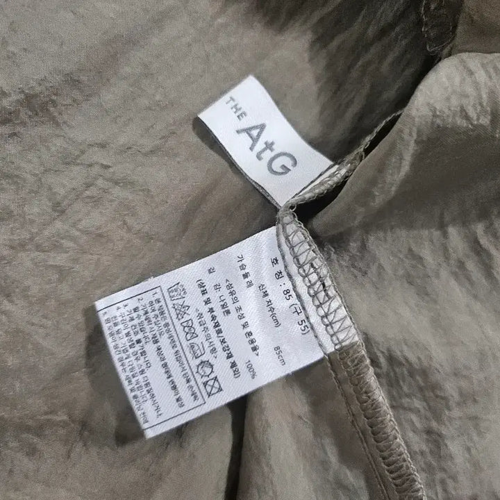[BUNJANG] A t G Khaki Shell Short Sleeve Dress / A t G  카키색 바지락 반팔 원피스  55  매우얇음