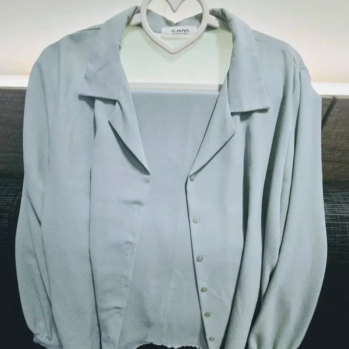[BUNJANG] Mint Color Shirt Blouse / 민트 셔츠 블라우스