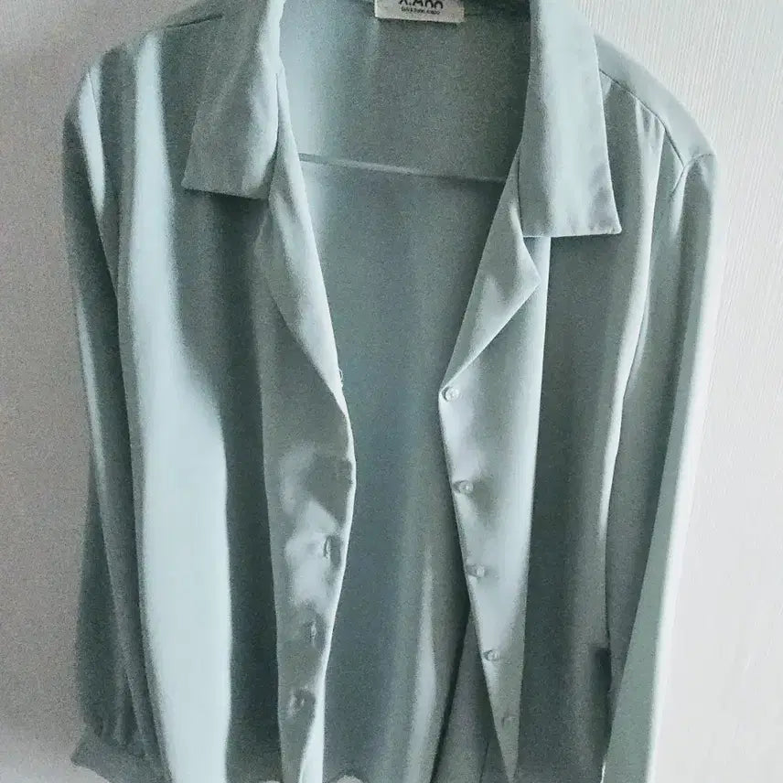 [BUNJANG] Mint Color Shirt Blouse / 민트 셔츠 블라우스