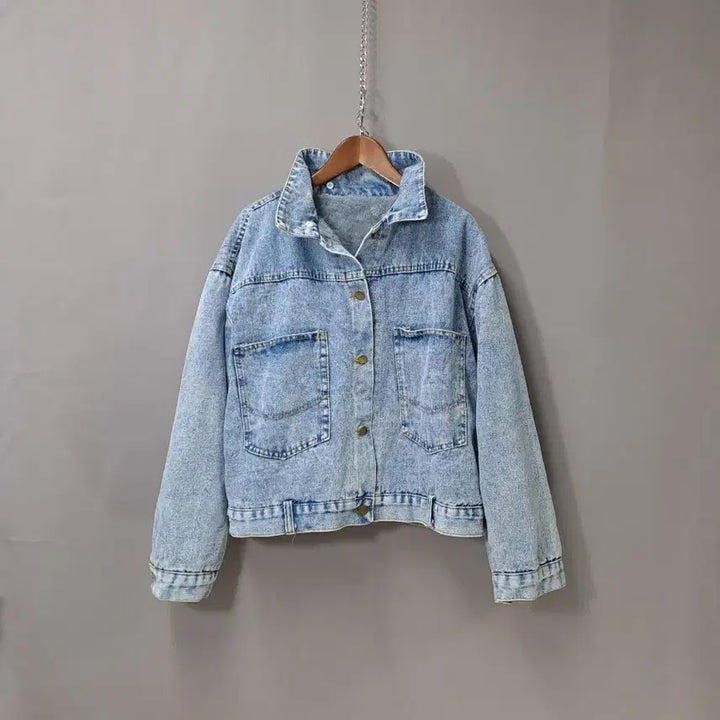 [BUNJANG] Vintage Washed Denim Jacket / 청 데님 안감퍼 빈티지 워싱 자켓 점퍼