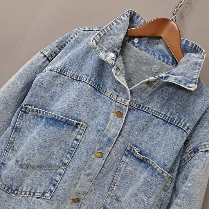 [BUNJANG] Vintage Washed Denim Jacket / 청 데님 안감퍼 빈티지 워싱 자켓 점퍼