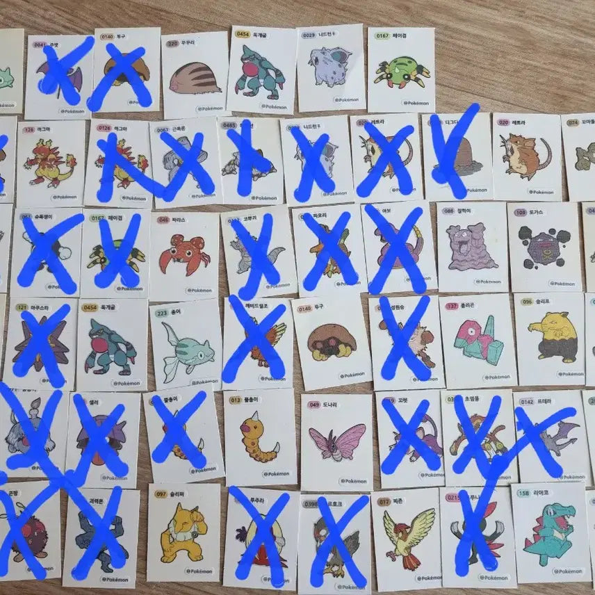 [BUNJANG] Pokemon Tteokbokki Seal / 포켓몬스터 띠부띠부씰 개당 500원 포켓몬빵