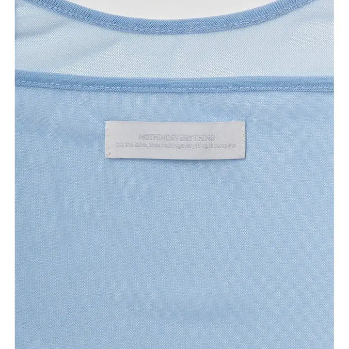 [BUNJANG] Nothing Everything Mesh Sleeveless Top Ice Blue / 낫띵에브리띵 매쉬 슬리브리스 탑 아이스블루